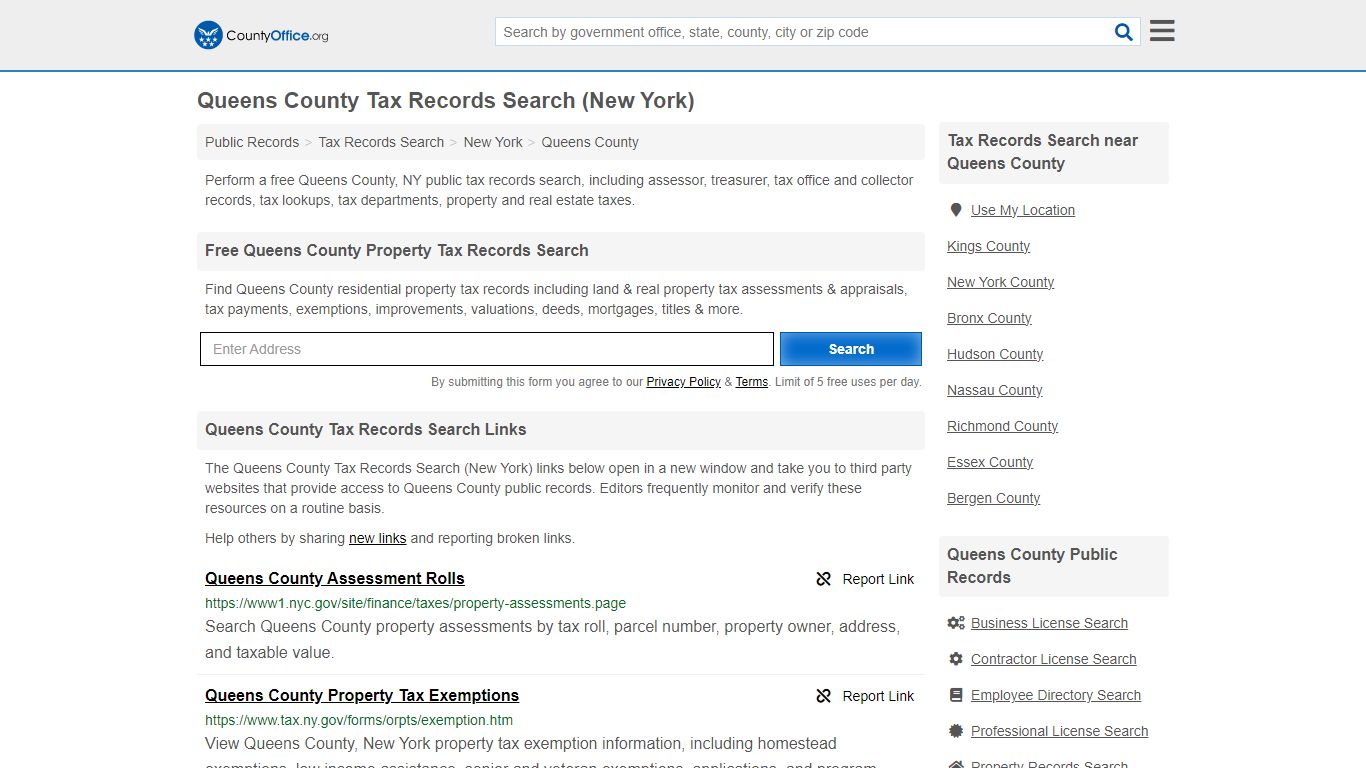 Queens County Tax Records Search (New York) - County Office